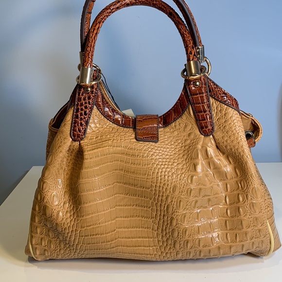 Faux Croc Embossed Vegan Leather Shoulder Bag NWT - Picture 2 of 7